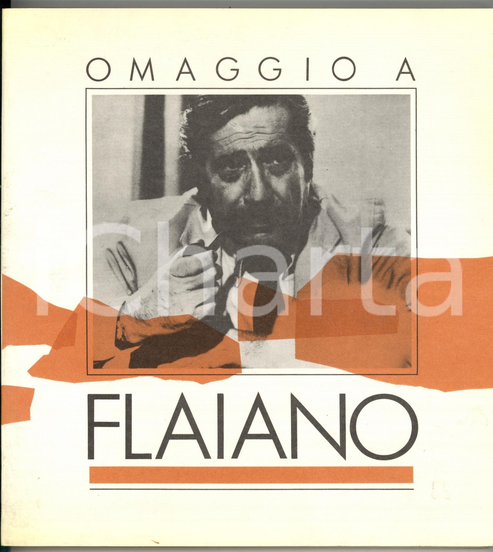 1987 Gian Carlo BERTELLI Pier Marco DE SANTI Omaggio a Flaiano *Catalogo mostra Catalogo della mostra allestita al Castello Sforzesco di Milano dal 15 gennaio al 15 febbraio 1987.EDITORE: Giardini - MilanoPAGINE: 135DIMENSIONI: 23x22 cm  CONDIZIONI: FAIR (piegatura al retro della copertina; tracce d'uso)    originale e autentica 1