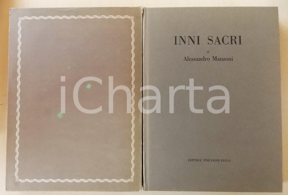 1973 LECCO Dino BRIVIO Inni Sacri di Alessandro Manzoni *Ed. STEFANONI Pubblicazione d'epoca con cofanetto in cartoncino.Riproduzione in fac-simile del codice originale degli Inni. EDITORE: Editrice Stefanoni - LeccoPAGINE: 207DIMENSIONI: 26x34 cm  CONDIZIONI: G (volume in buone condizioni, ma macchie e tracce d'uso al cofanetto)    originale e autentica 1
