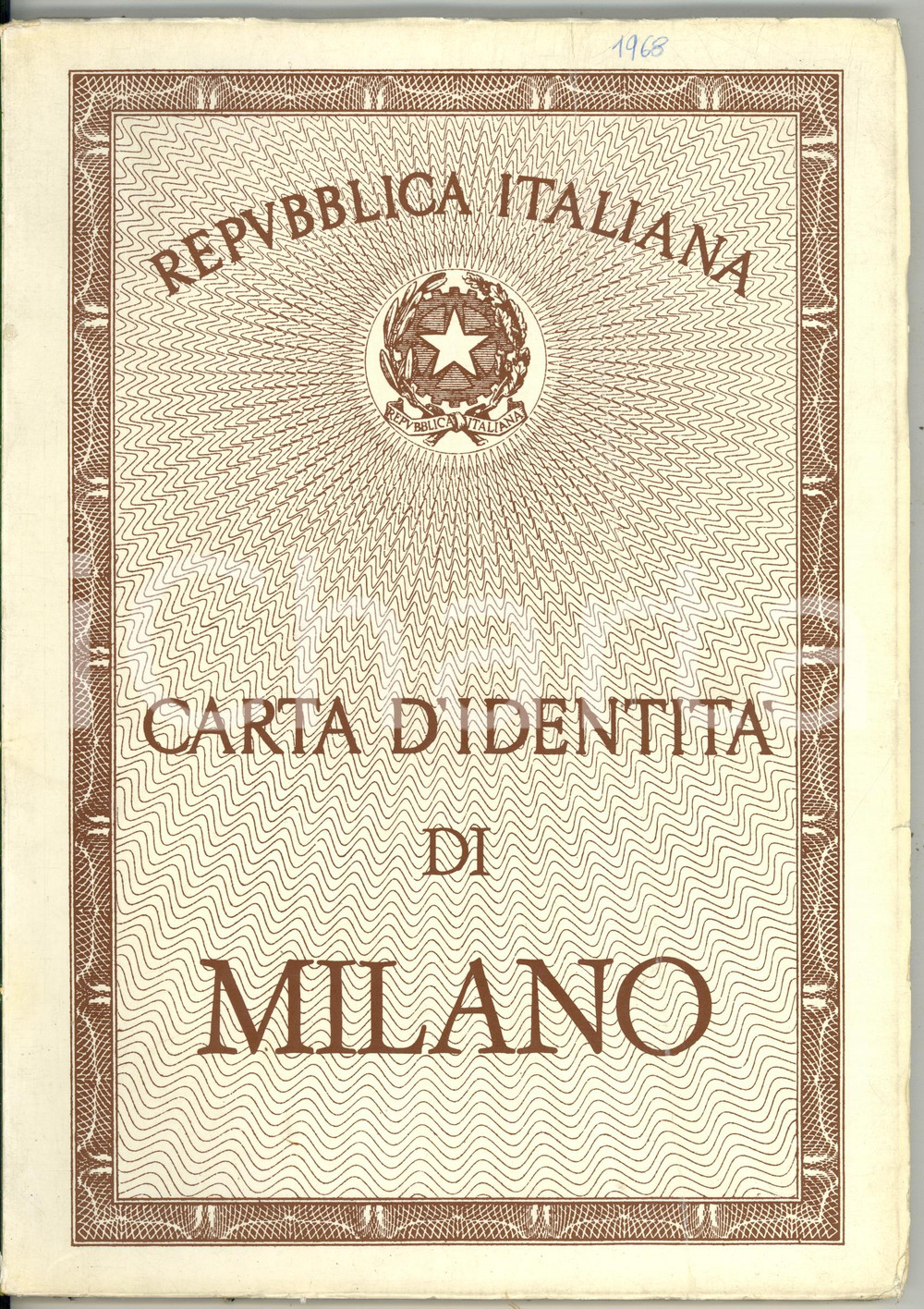 1968 Alda CITTERIO Carta d'identità di Milano *COMUNE DI MILANO *109 pp.
