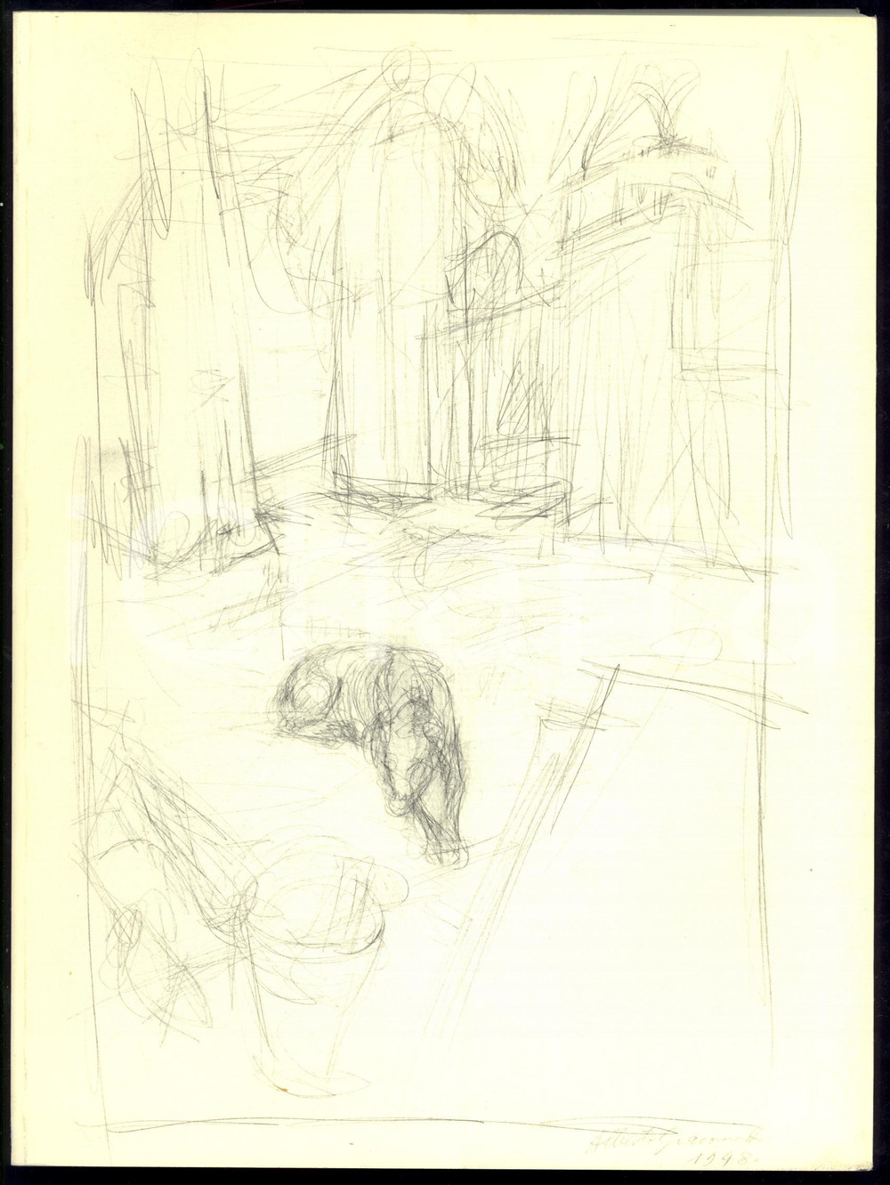 1985 PARIGI Alberto GIACOMETTI Dessins - Catalogo Galleria Claude Bernard Volume d'epoca con illustrazioni a colori. Catalogo della mostra allestita alla Galleria Claude Bernard da aprile a maggio 1985. EDITORE: Claude Bernard - ParigiDIMENSIONI: 21x28 cmPAGINE: 90 ca CONDIZIONI: G (ma lievi macchie alla coperta)    originale e autentica 1