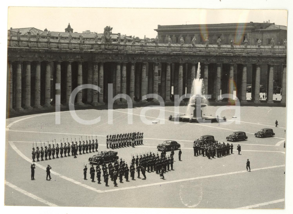 1957 ROMA Arrivo di René COTY in visita ufficiale a PIO XII - Foto 18x13 cm