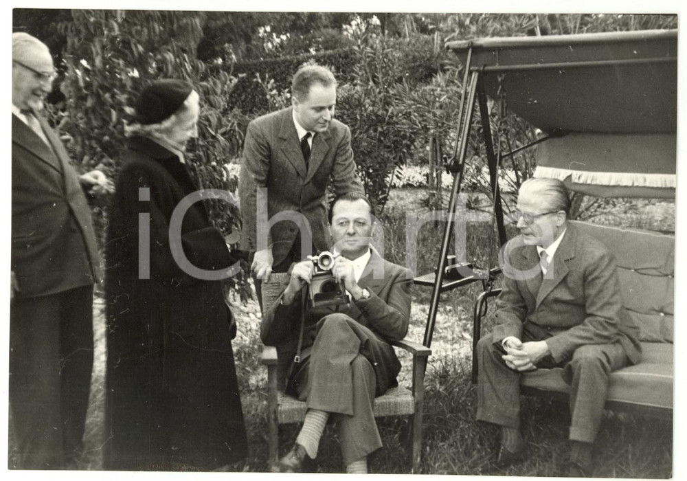 1957 FIRENZE Giovanni GRONCHI ospite a Villa Poggio alla Scaglia  - Foto 17x12