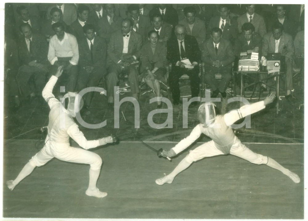 1950 ca BOLOGNA Torneo FIORETTO ELETTRICO - József GYURICZA contro Fülöp MIHALY