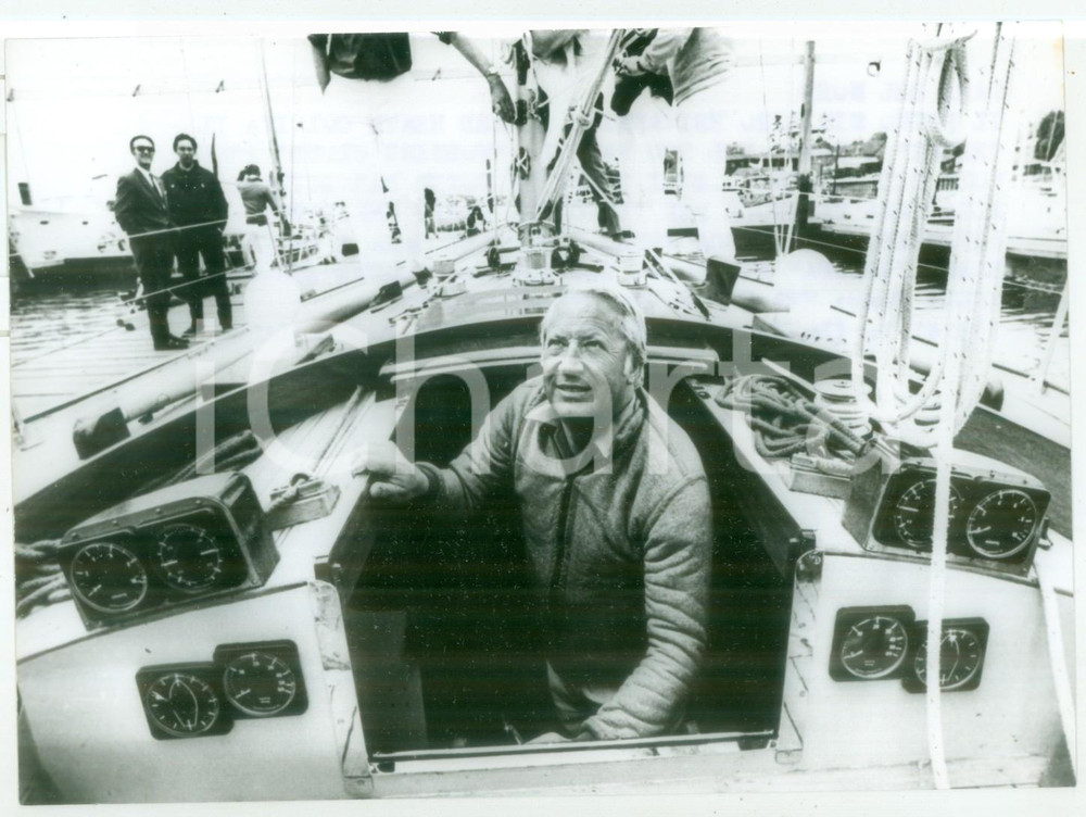 1971 MARE DEL NORD Edward HEATH a bordo dello yacht MORNING CLOUD *Foto 18x13
