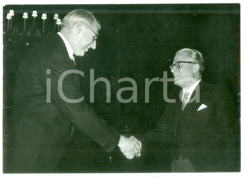 1957 ROMA Giovanni GRONCHI riceve il ministro irlandese Agnar Kl. JONSSON - Foto
