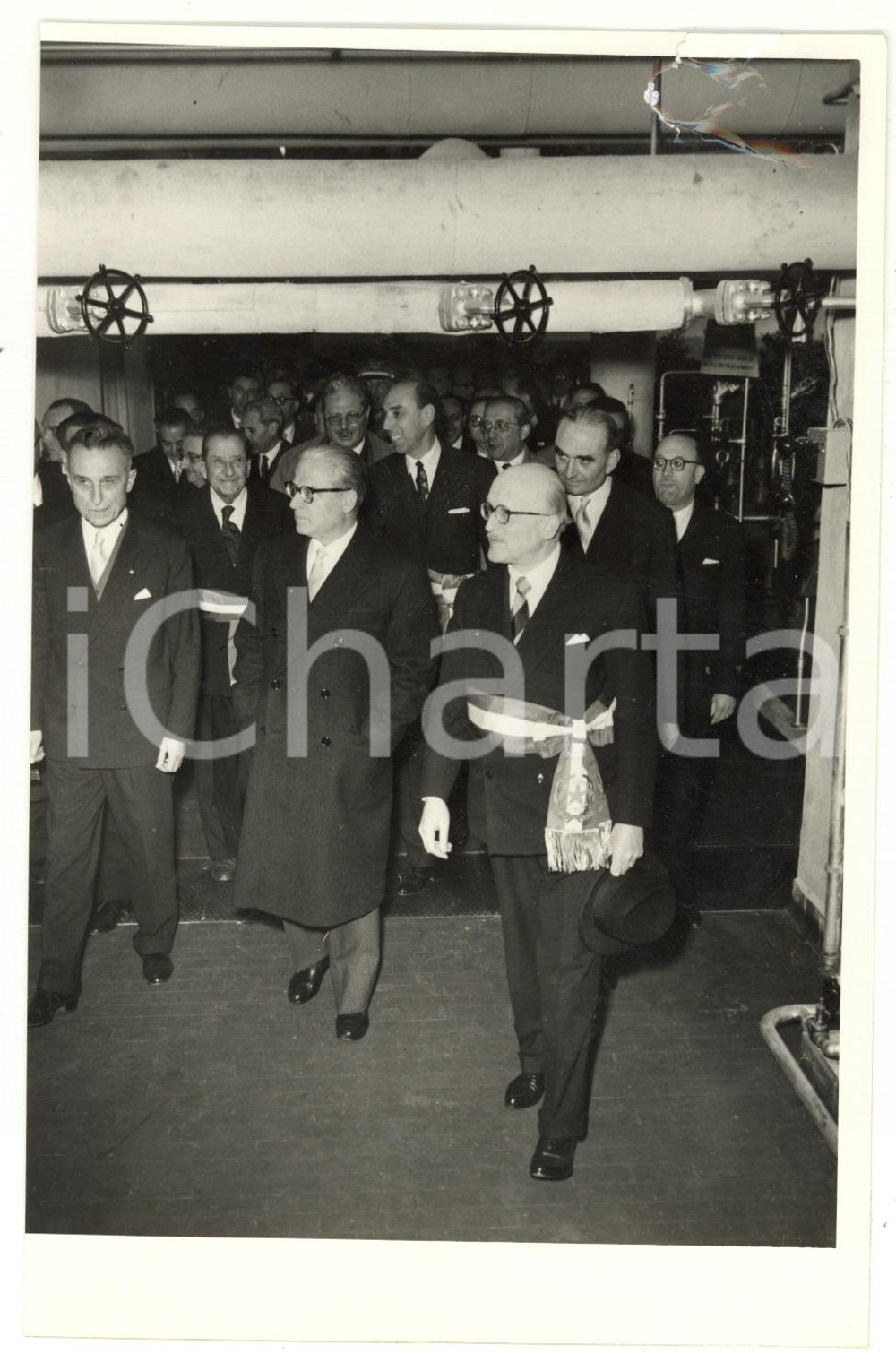 1956 MONCALIERI Giovanni GRONCHI inaugura Centrale Elettrica *Foto DANNEGGIATA