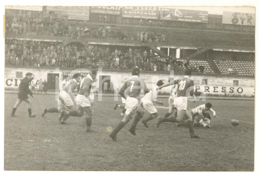 1958 CATANIA - RUGBY a 15 ITALIA-ROMANIA 6-3 - Giocatori in campo *Foto 18x13 cm