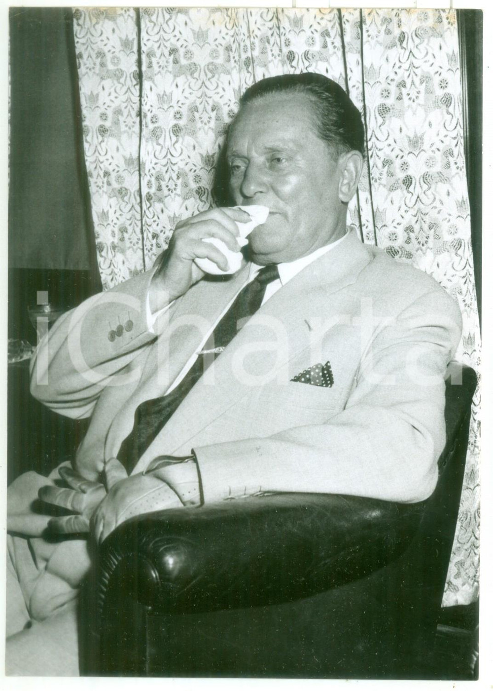 1956 MILANO Ritratto di Josip BROZ TITO durante una breve sosta *FOTO 13x18