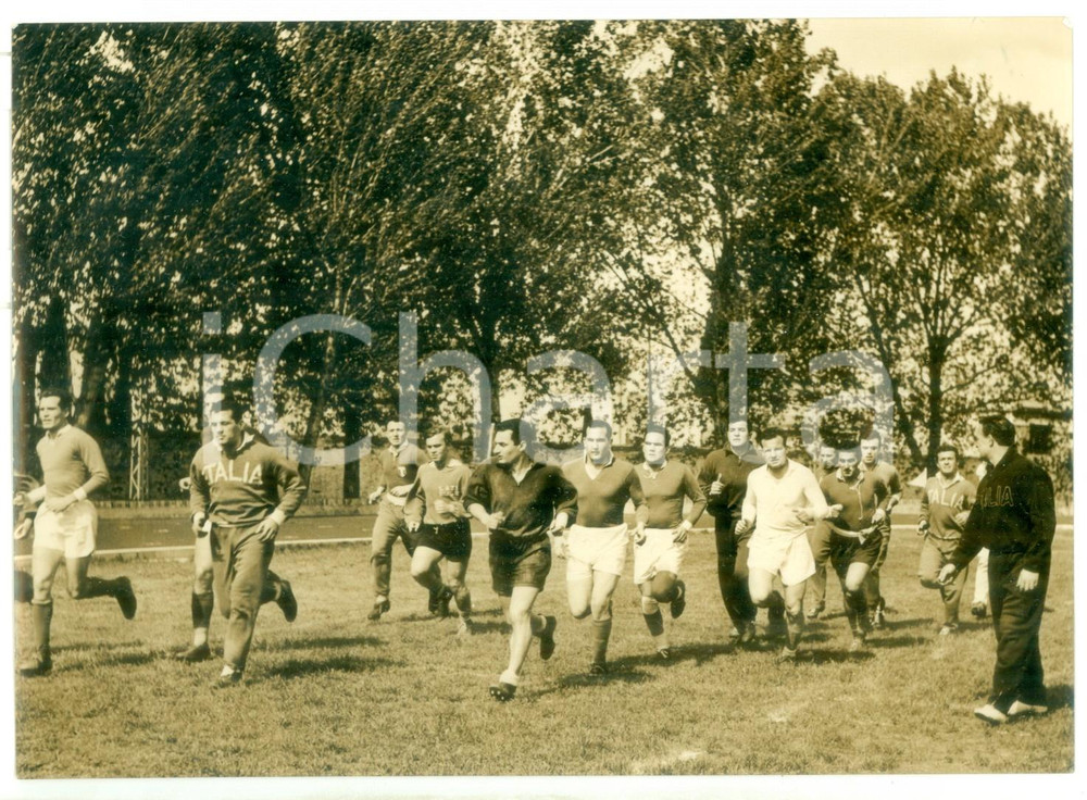 1955 ca BOLOGNA - RUGBY Allenamento della nazionale italiana - Foto 18x13 cm
