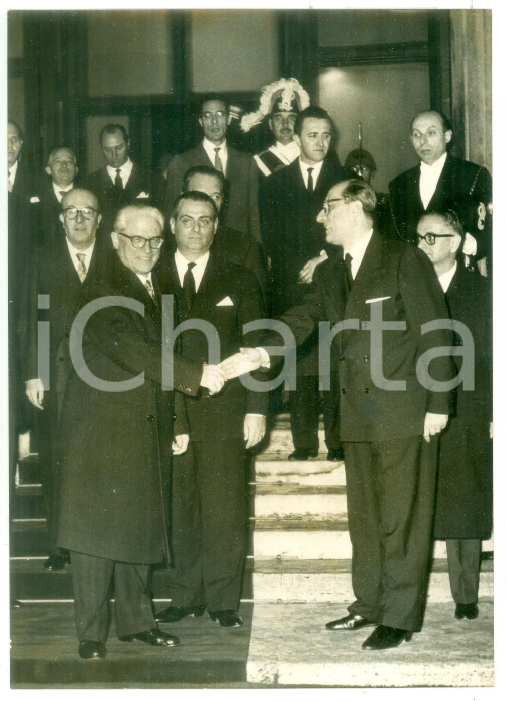 1958 ROMA Giovanni GRONCHI alla Camera per presentazione auguri natalizi - Foto