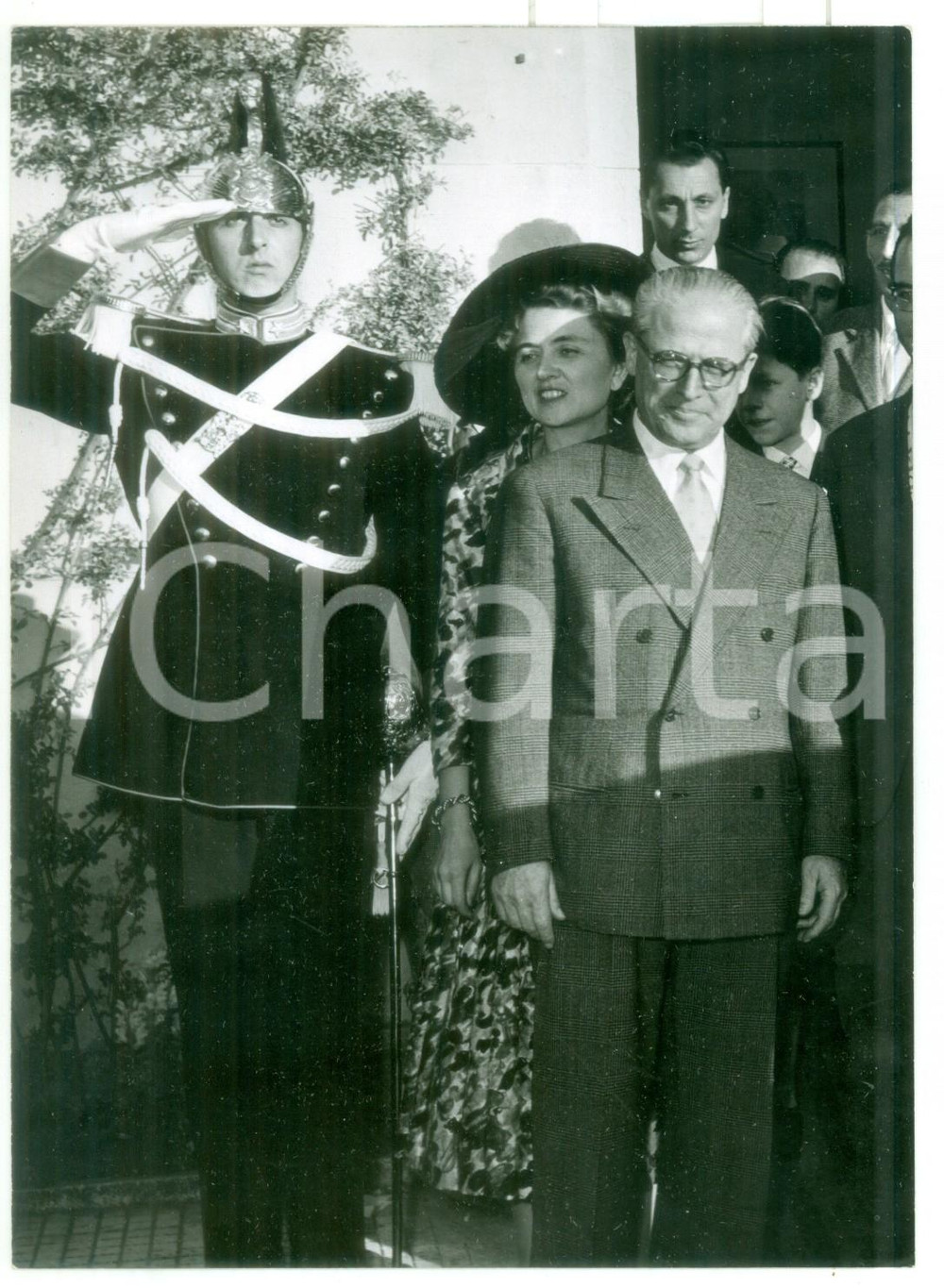 1955 ROMA Capannelle - Giovanni GRONCHI con la moglie al 72° Derby italiano