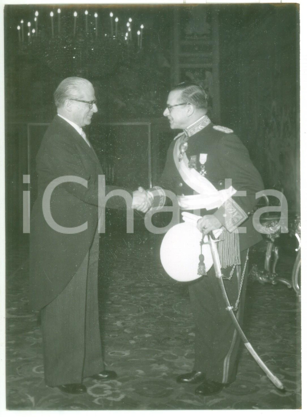 1956 ROMA Giovanni GRONCHI riceve Felix VIDELA BALAGUER in visita ufficiale 