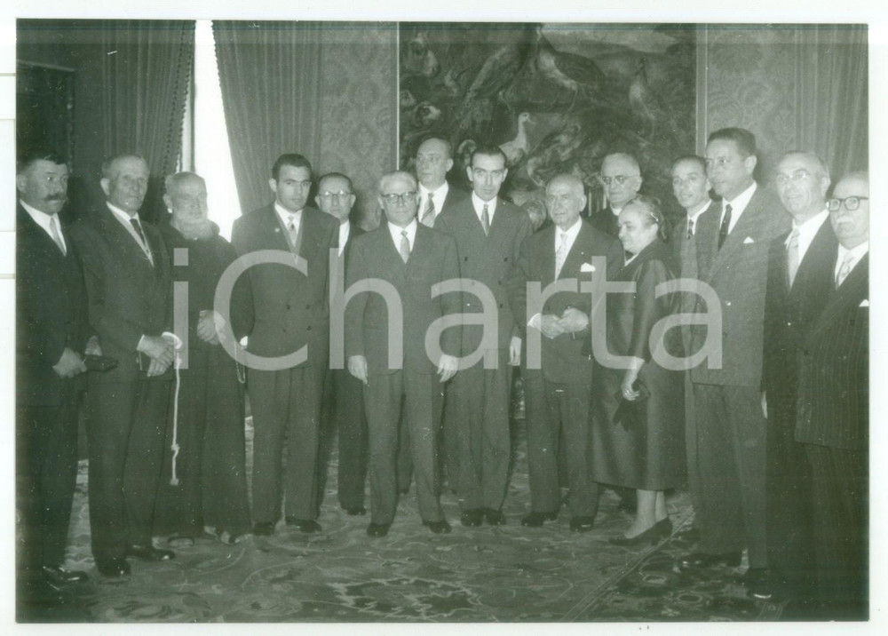 1955 ROMA Giovanni GRONCHI premia migliori italiani in terra straniera *Foto 