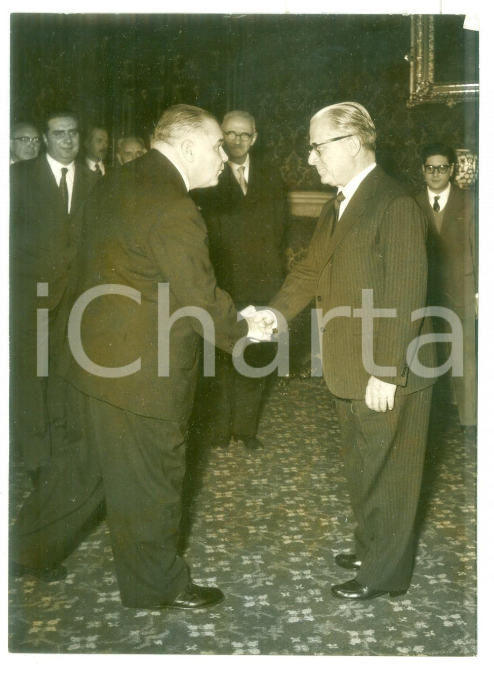 1956 ROMA Conferenza ANSA - Giovanni GRONCHI con direttore FREI *Foto 13x18 cm