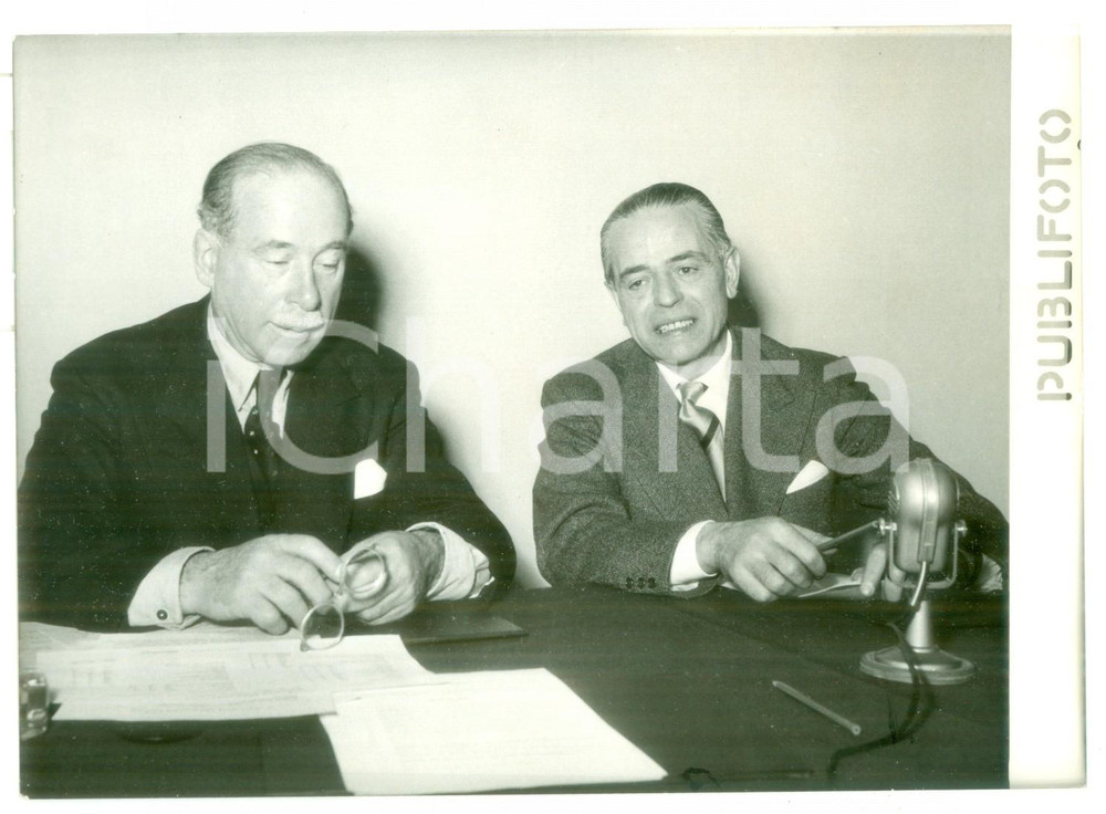 1955 ROMA Internazionale Liberale - Gaetano MARTINO con Huntley SINCLAIR *Foto