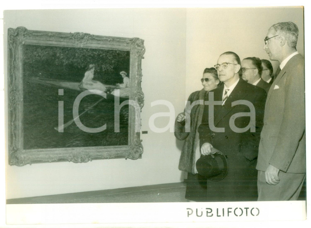 1955 MILANO Palazzo Reale - Gaetano MARTINO visita collezione museo di San Paolo