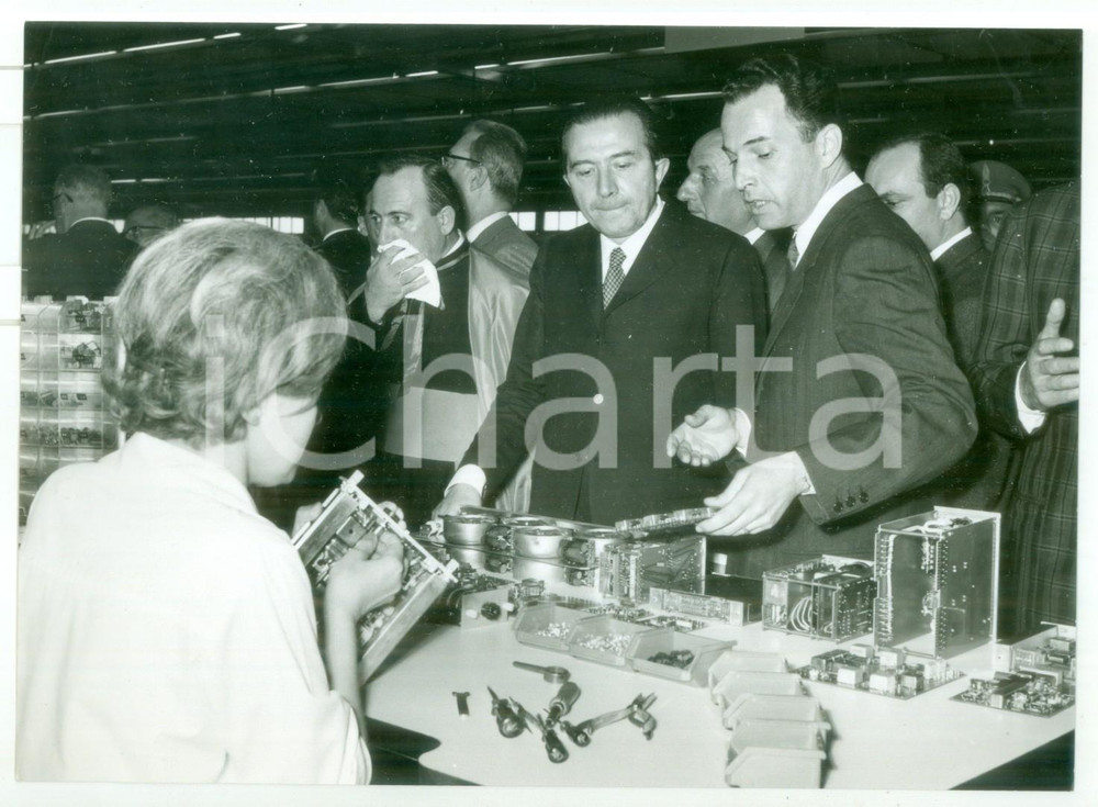 1968 VIMERCATE Giulio ANDREOTTI all'inaugurazione dello stabilimento TELETTRA