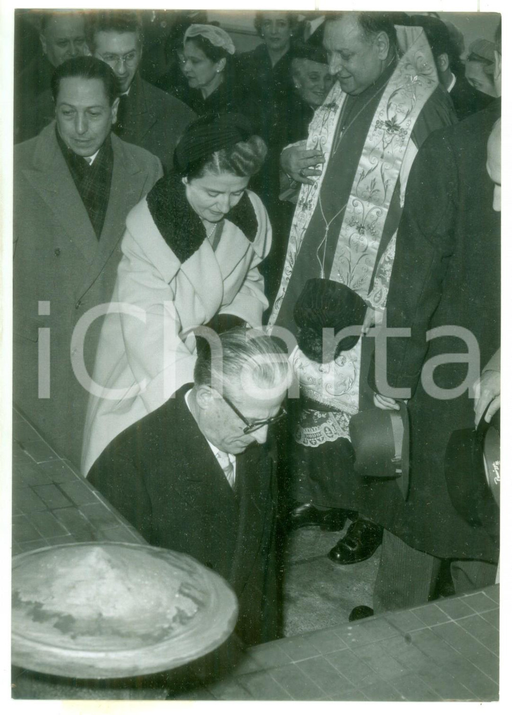 1955 MILANO Giovanni GRONCHI inaugura la mostra "Dalle palafitte al grattacielo"