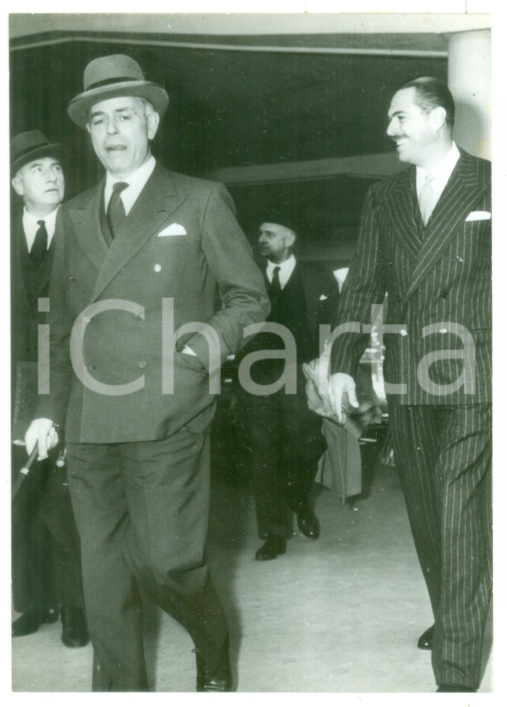 1956 STRASBURGO Consiglio Europa - Arrivo di Gaetano MARTINO e Giorgio BOMBASSEI
