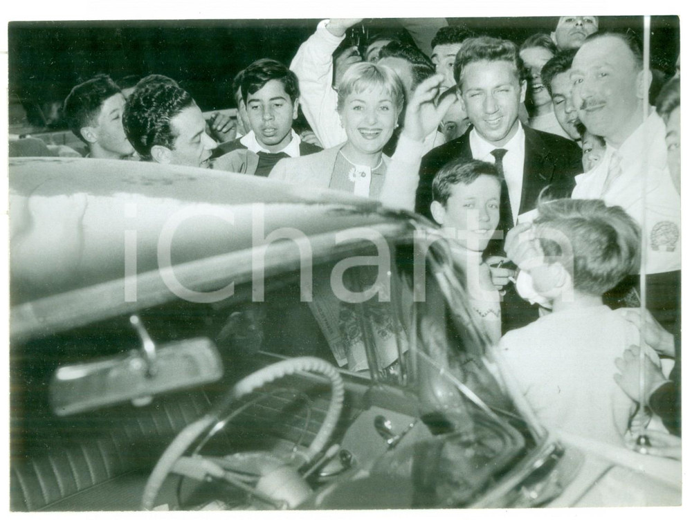 1955 SANREMO Rally del Cinema - Elena GIUSTI con Mike BONGIORNO *Foto 18x13 cm