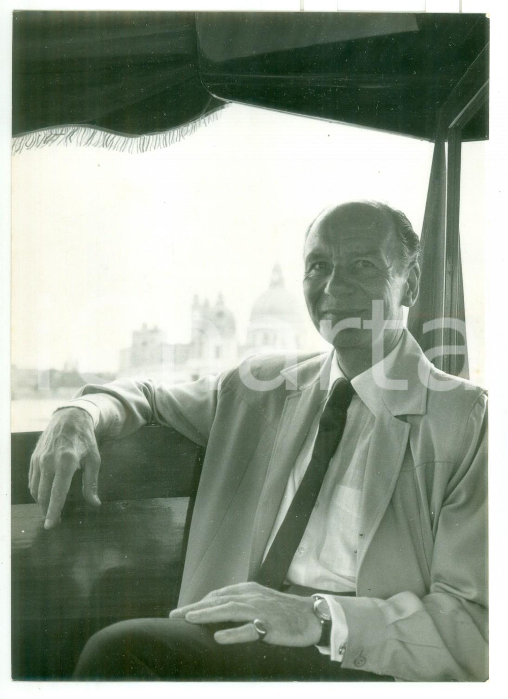 1955 ca VENEZIA L'attore John GIELGUD in motoscafo *Foto 13x18