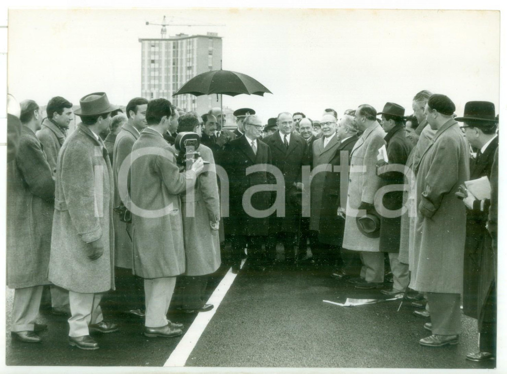 1958 MILANO Viale Certosa - Giovanni GRONCHI inaugura CAVALCAVIA DEL GHISALLO