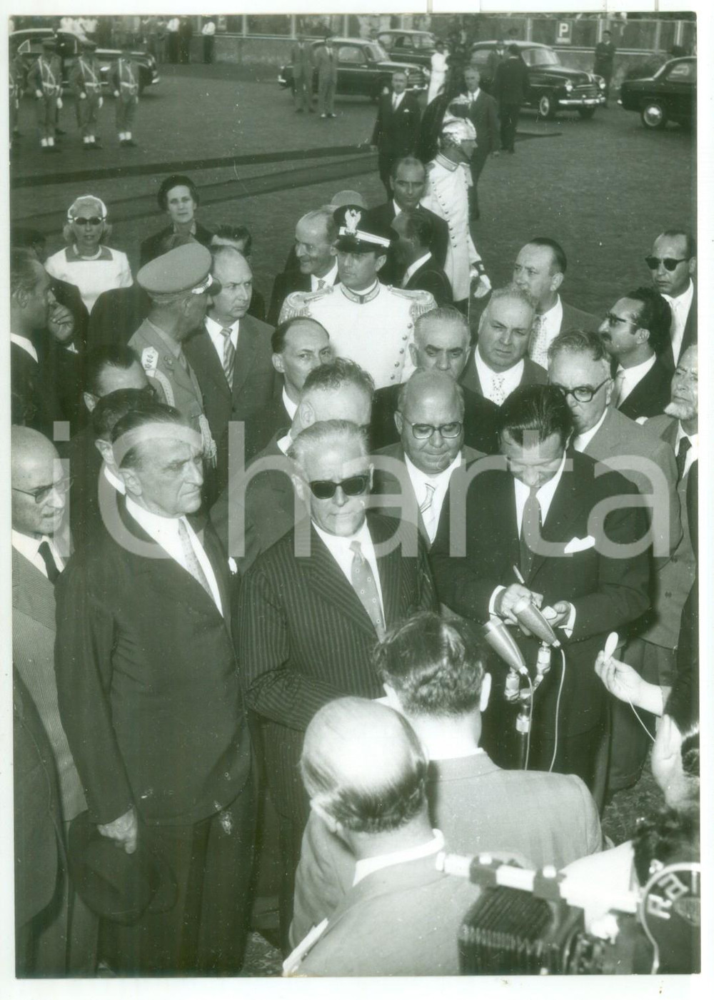 1957 ROMA Aeroporto Ciampino - Giovanni GRONCHI al ritorno dall'Iran *Foto 13x18
