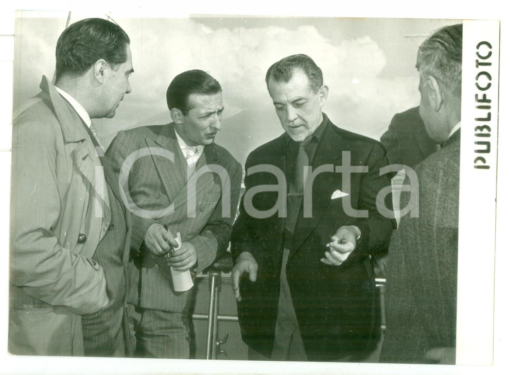 1954 NAPOLI - T/N ANDREA DORIA Ritratto dell'attore Ramón NOVARRO a bordo *Foto