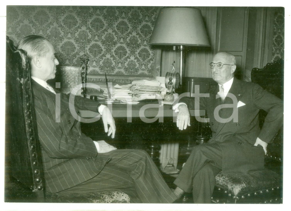 1957 ROMA Gaetano MARTINO a colloquio con James David ZELLERBARCH *Foto 18x13