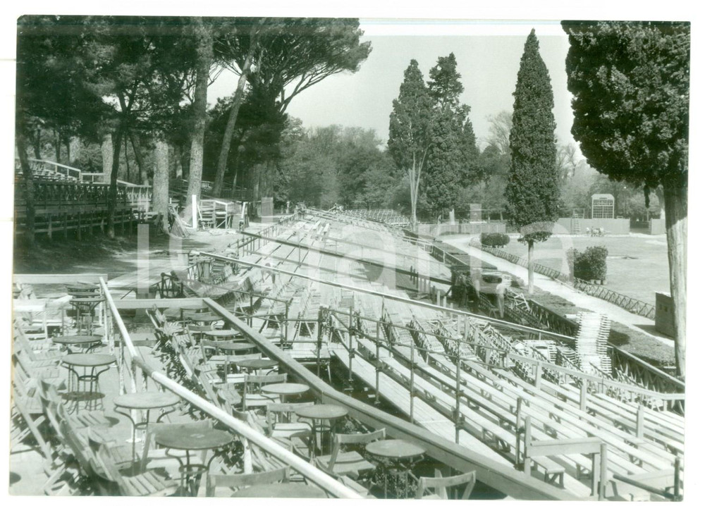 1957 ROMA Piazza di Siena - Spalti del Concorso Ippico in costruzione *Foto