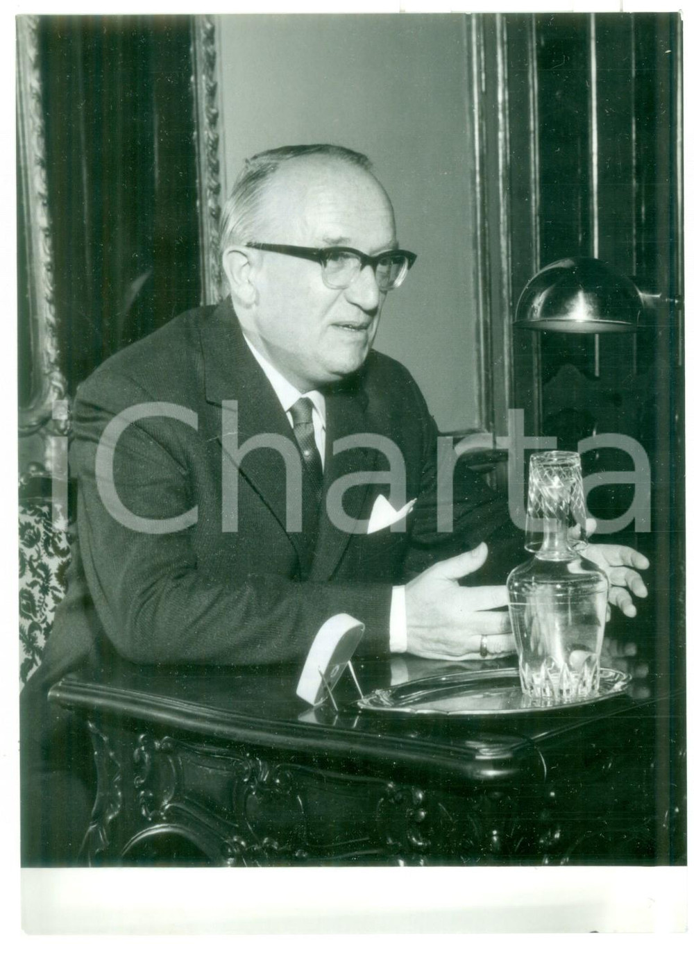 1958 MILANO Ritratto di Walter HALLSTEIN presidente Commissione Europea *Foto