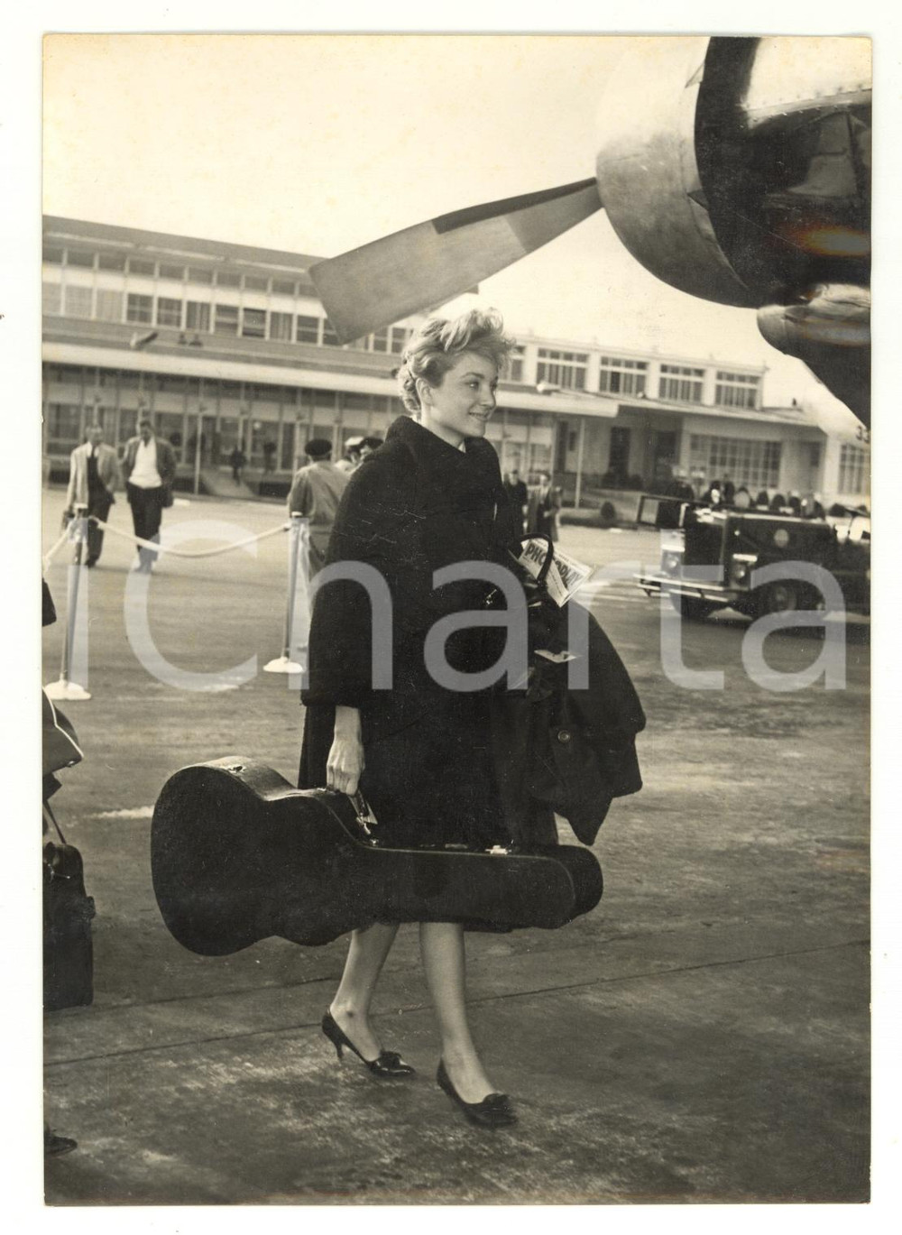 1959 ROMA Arrivo dell'attrice Susan OLIVER di passaggio in città *Foto 13x18