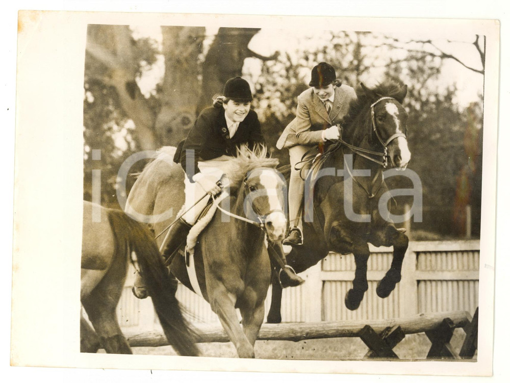 1963 ASCOT GIMKHANA Princess ANNE with her friend Wendy LANGDOWN *Photo 20x15
