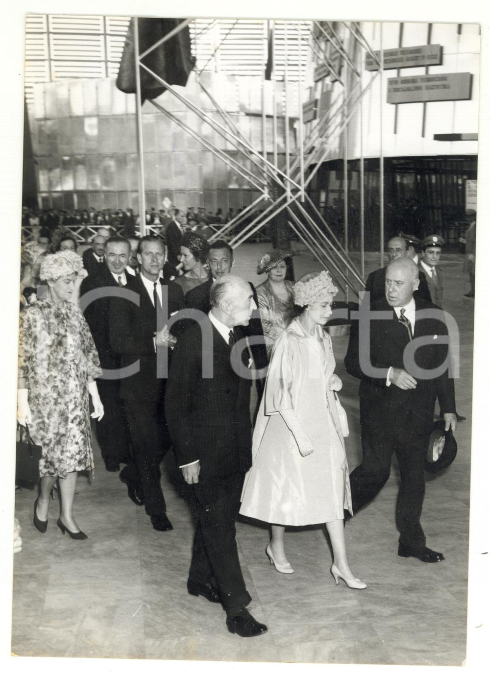 1961 TORINO Palazzo del Lavoro - ELISABETTA II in visita ufficiale *Foto 13x18