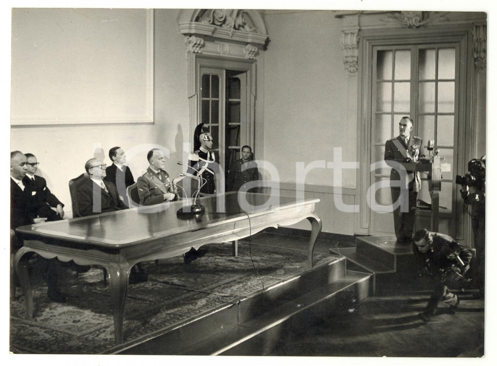1957 TORINO Scuola Applicazione Esercito - Giovanni GRONCHI inaugura l'anno FOTO