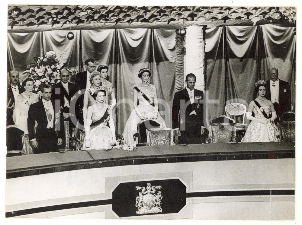 1959 LONDON Royal Opera House - Mohammed Reza PAHLAVI with ELIZABETH II *Photo