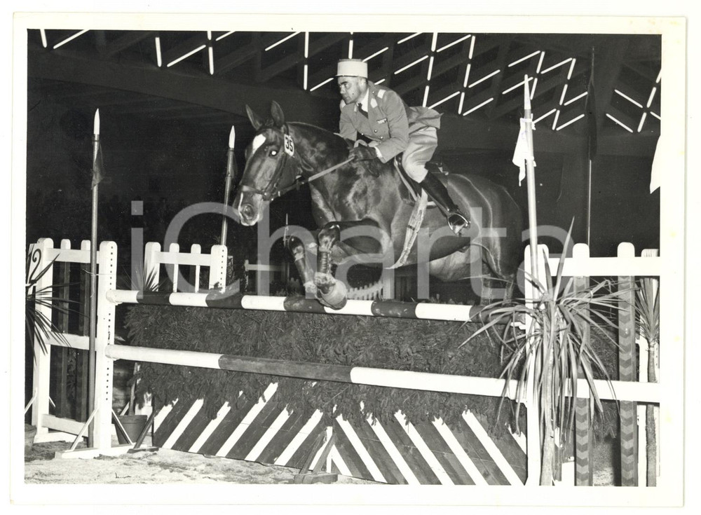 1959 TORINO - EQUITAZIONE Salto di DE PARISOT *Fotografia 18x13 cm