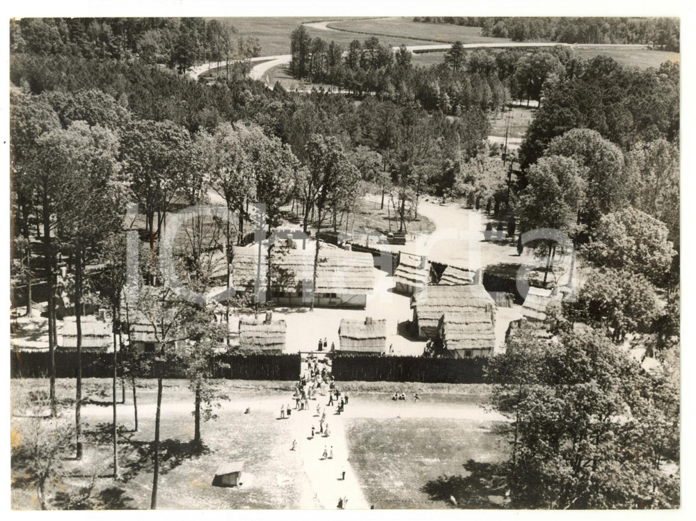 1957 JAMESTOWN - ELIZABETH II Royal Tour - Aerial view of JAMES FORT *Photo