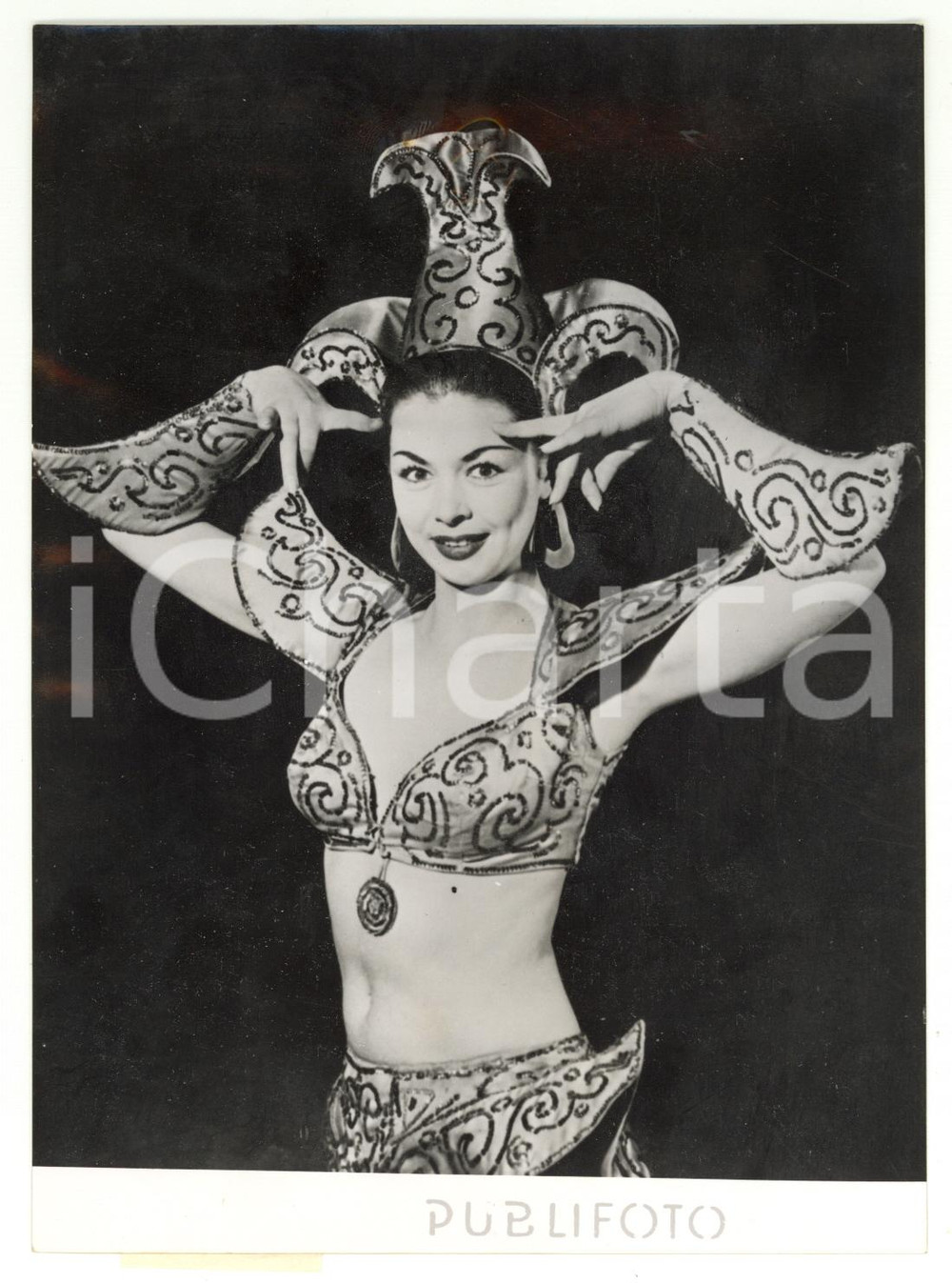 1954 VIENNA Ritratto in costume della pattinatrice Jiřina NEKOLOVA *Foto 13x18