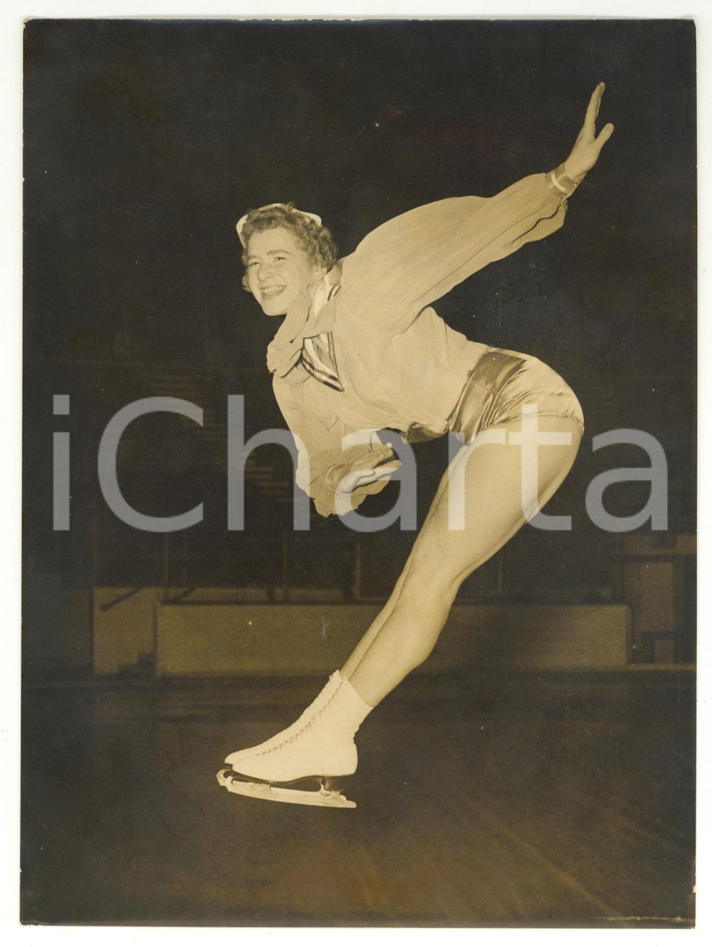 1953 LONDON "Sinbad the Sailor on Ice" - Skater Andra McLAUGHLIN in mid-air