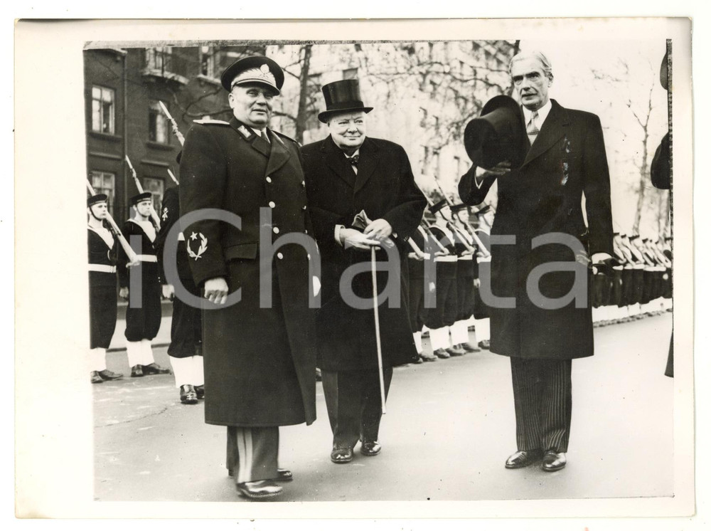 1953 LONDON Marshal Josip TITO with Winston CHURCHILL and Anthony EDEN *Photo