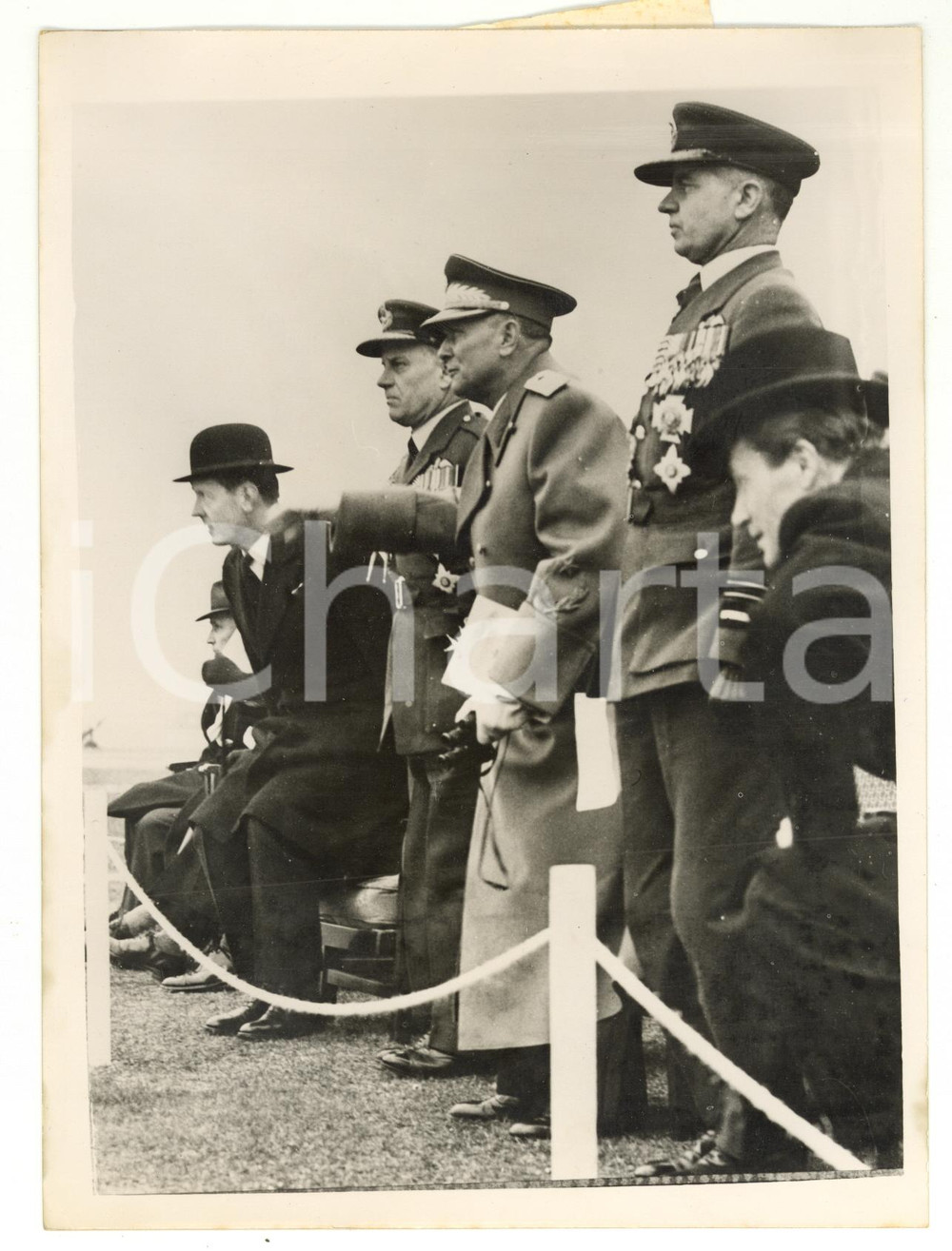 1953 DUXFORD Marshal Josip TITO looking at the collision of two Meteor jet