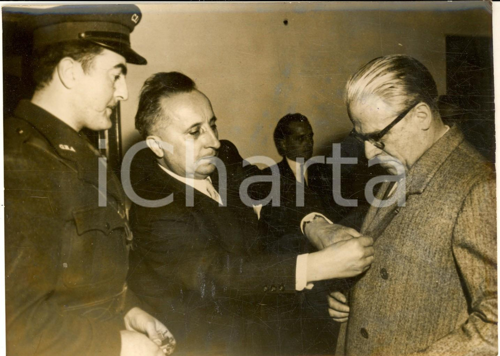 1956 SACLAY Giovanni GRONCHI visite Centre de Recherches Atomiques *Photo