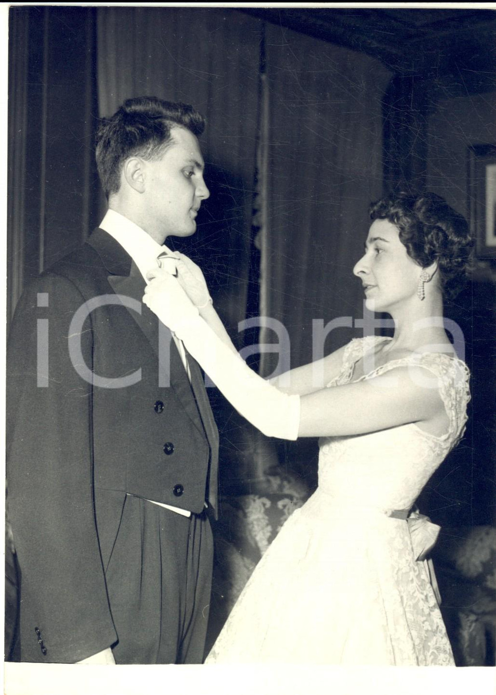 1955 PARIS Matrimonio di Françoise EGLOFF e Jean-Claude HELARY - Foto 13x18 CM