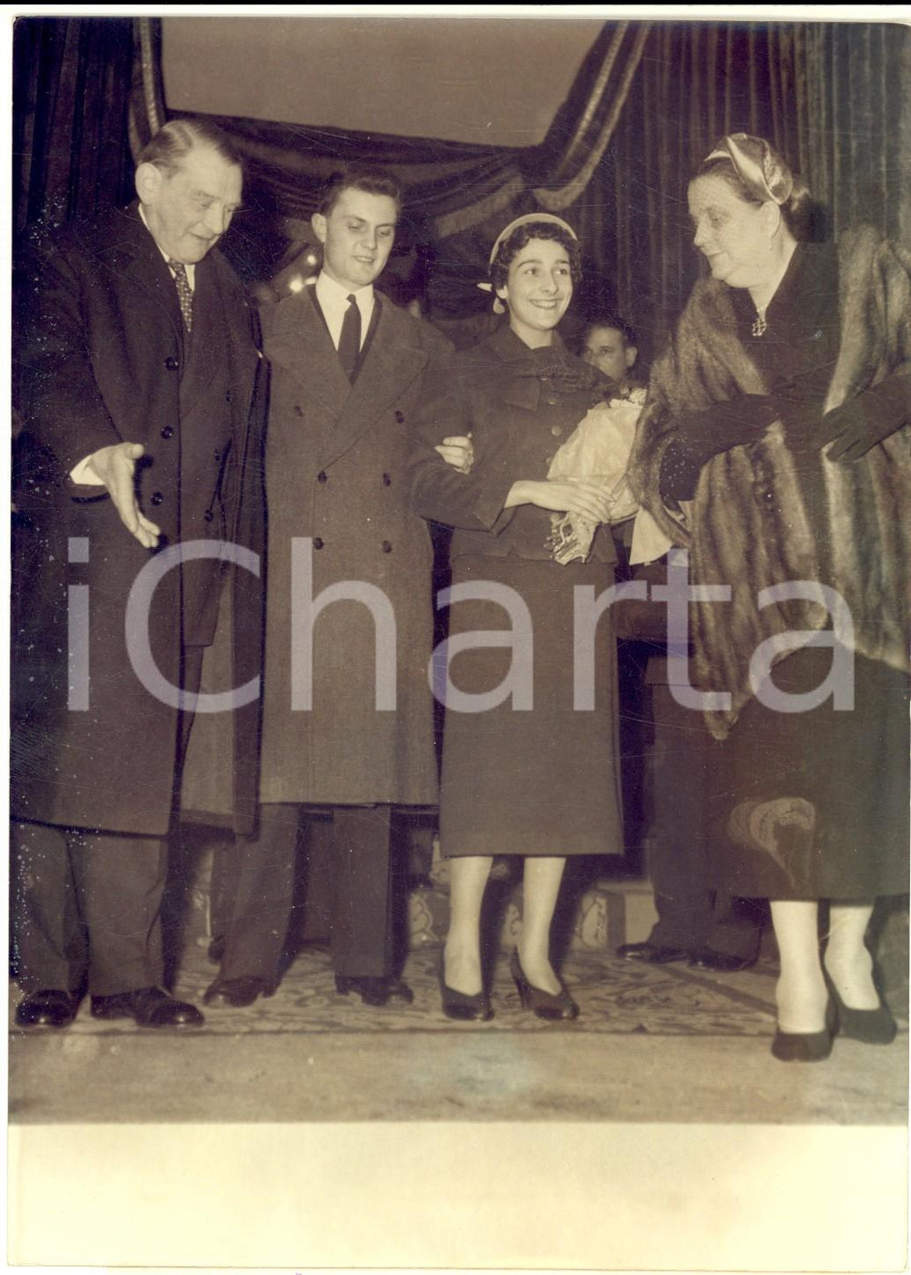 1955 PARIS René COTY alle nozze di Françoise EGLOFF e Jean-Claude HELARY *Foto