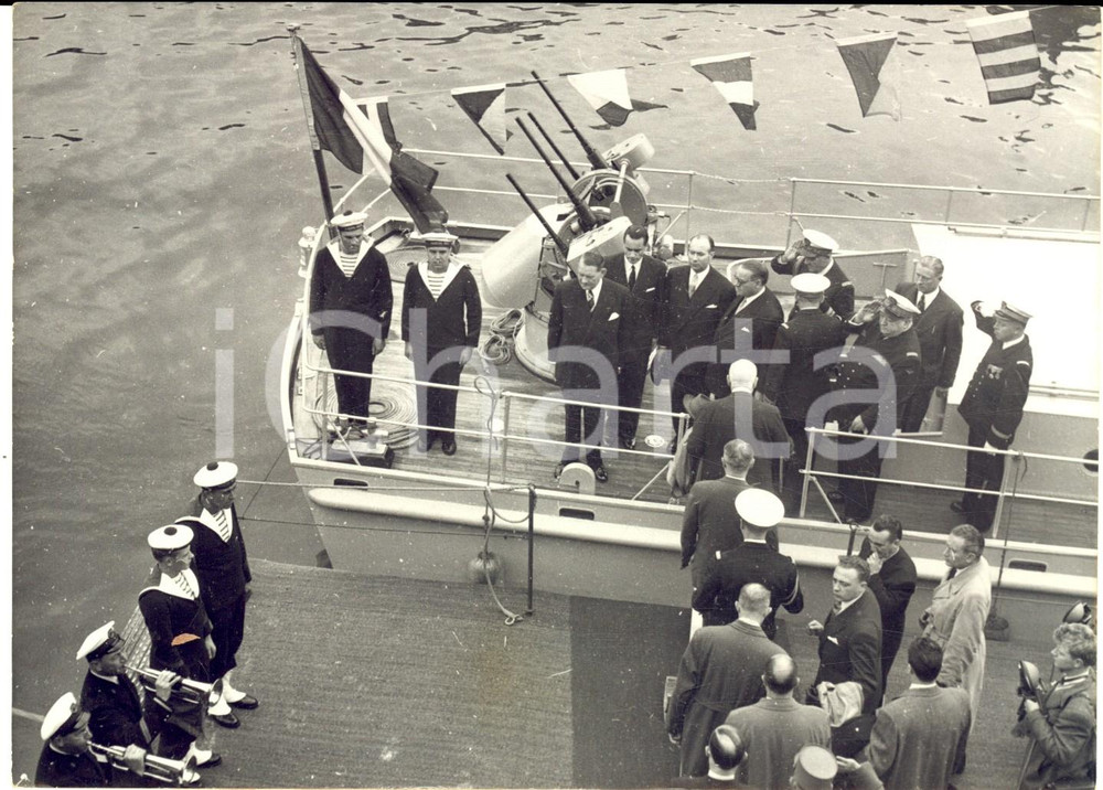 1954 PARIS Arrivo presidente René COTY al Salone Nautico - Foto 18x13 cm