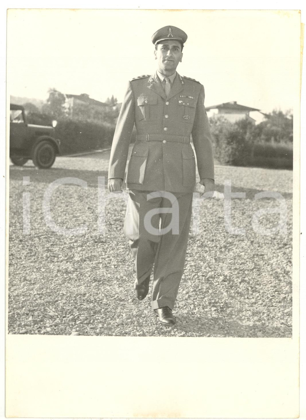 Fotografia d epoca originale 1958 FIRENZE Capitano Gualtiero PAOLI vincitore alla Lotteria Foto 13x18 cm 1