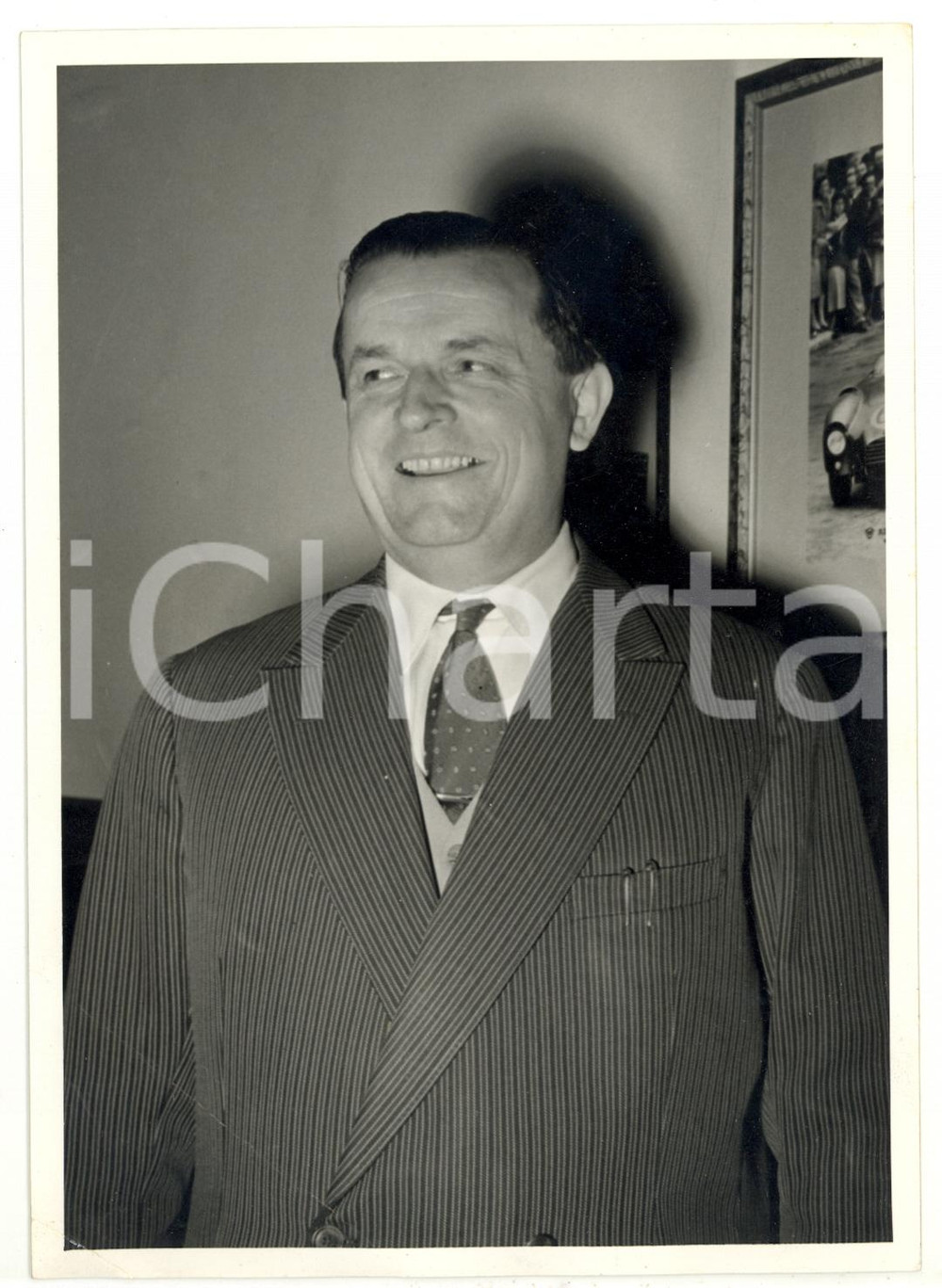 Fotografia d epoca originale 1957 TORINO Ritratto di Giuseppe PORCELLANA vincitore alla LOTTERIA Foto 13x18 1