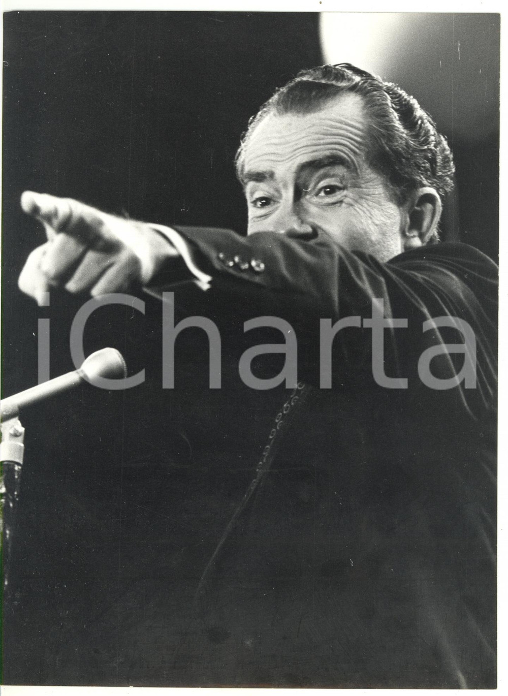 Fotografia d epoca originale 1968 NEW YORK Elezioni presidenziali  Richard NIXON si rivolge agli elettori 1