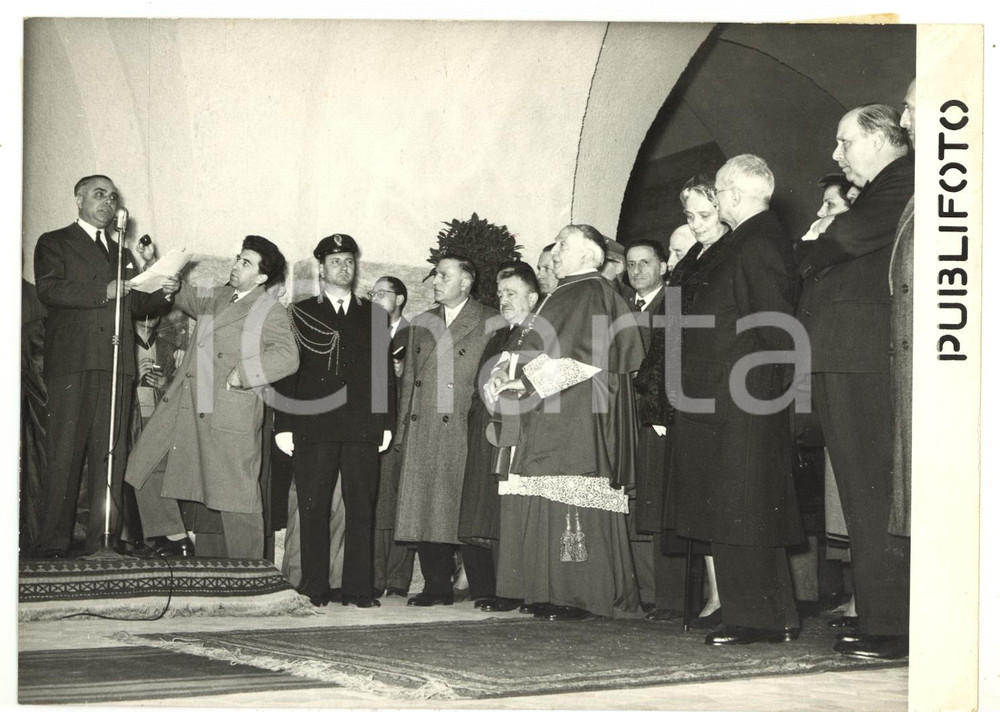 1955 ROMA TERMINI Inaugurazione metro - Bernardo MATTARELLA e Luigi EINAUDI 